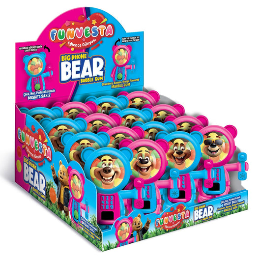 FUNVESTA BIG PHONE BEAR BUBBLE GUM 16PCS/1.41OZ(40GR)