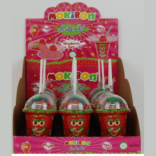 Mokibon Big Cup, Strawberry - 12pcs