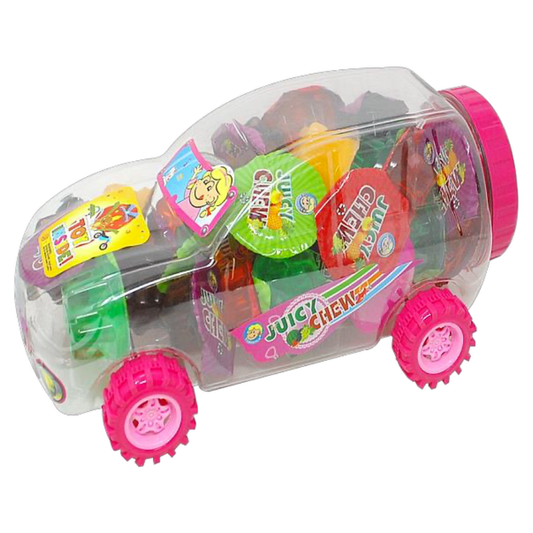 Juicy Chew Assorted Fruit Jelly, Princess Car Jar - 6pcs