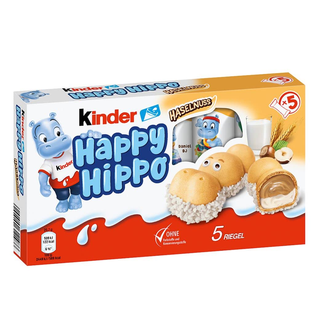 KINDER HAPPY HIPPO HAZELNUT 10 PCS/3.7 OZ(105 GR)