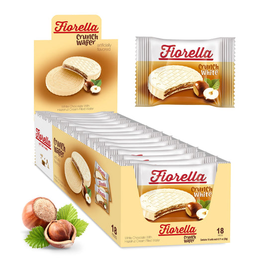 FIORELLA CRUNCH WHITE CHOCOLATE WAFER 18 PCS/0.71 OZ (20 GR)