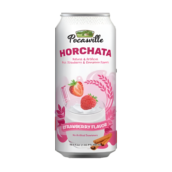 POCASVILLE HORCHATA STRAWBERRY FLAVOR RICE MILK 12 PCS / 16.5 FL (490ML)