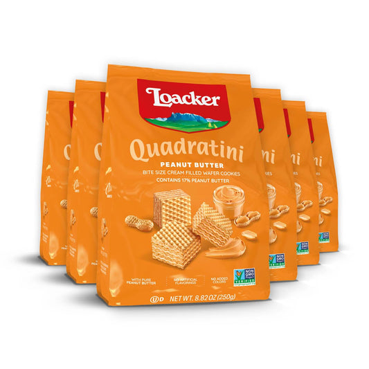 LOACKER QUADRATINI PEANUT BUTTER 6PCS/4.41 OZ(125GR)