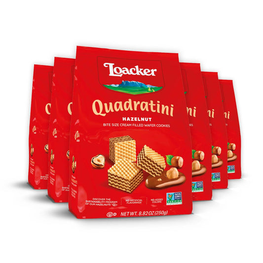 LOACKER QUADRATINI HAZELNUT 6PCS/4.41OZ(125GR)