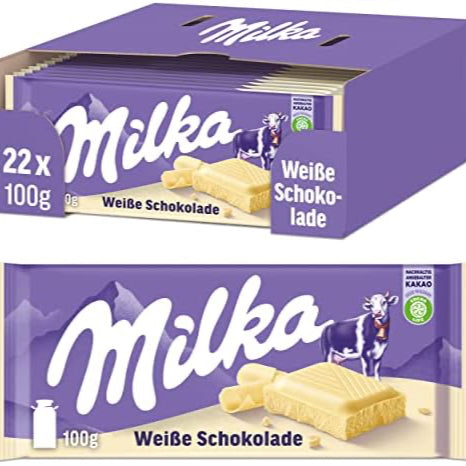 MILKA WHITE CHOCOLATE 22 PCS/100GR