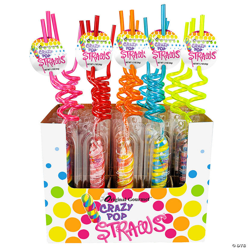 COCCO CANDY CRAZY STRAWS LOLLIPOP  20 PCS/1.05 OZ (30GR)