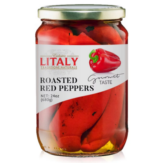 LITALY ROASTED RED PEPPERS   6PCS/ 24 OZ (680 GR)