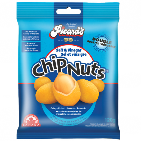 PICARD'S CHIP NUTS SALT & VINEGAR 12PCS/2.8 OZ(80GR)