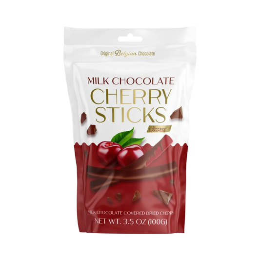 MILK CHOCOLATE CHERRY STICKS 12PCS/3.5OZ(100GR)