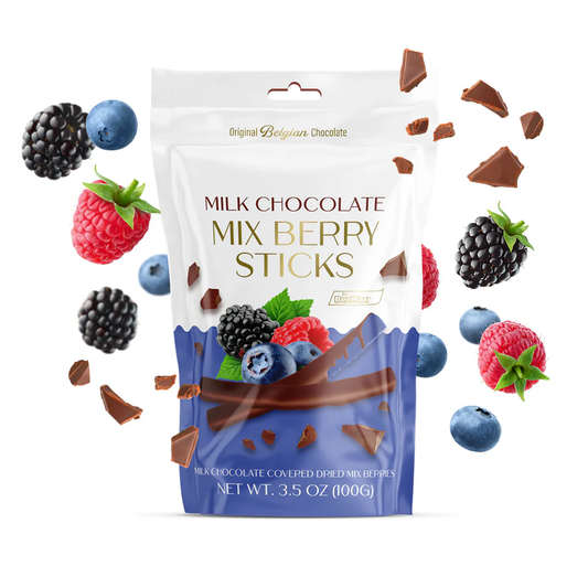 MILK CHOCOLATE MIXED BERRY  STICKS 12PCS/3.5OZ(100GR)