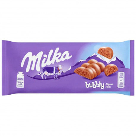 MILKA BUBBLY ALPINE MILK CHOCOLATE 14 PCS / 3.17 OZ (90GR)