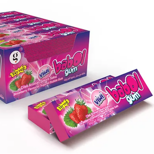 VIWI BUBBLE GUM STRAWBERRY 20PCS/0.12OZ(3.5GR)